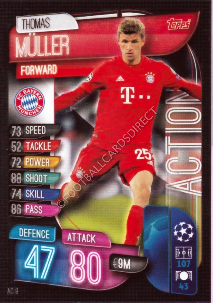 Match Attax Extra Uefa Champions League 2019/20 Thomas Müller ACTION AC9 