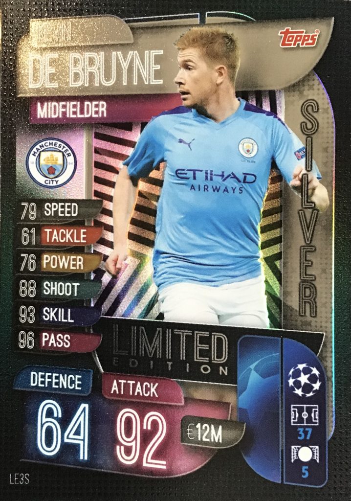 Match Attax EXTRA 2020/21 Kevin DE BRUYNE Silver Limited Edition LE1S