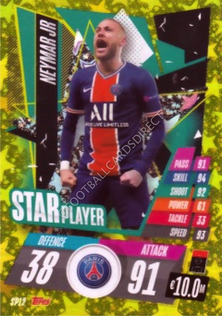Match Attax 20/21 Set 2 PSG cartes comme sur la photo-Inc Neymar Jr-Comme neuf