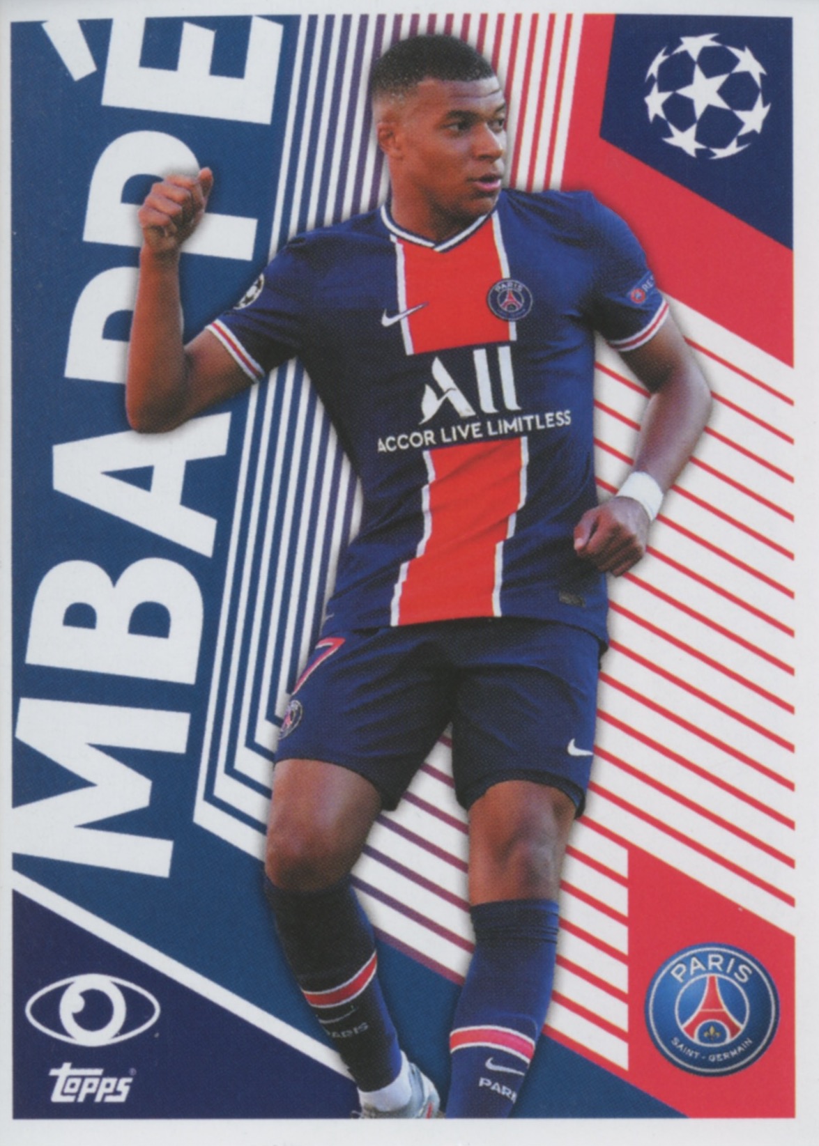 Topps Champions League Sticker 20/21 Sticker Kylian Mbappe Paris Nr PSG 2