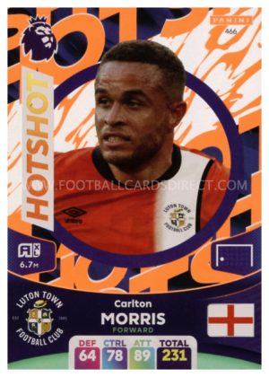 #466 CARLTON MORRIS (LUTON TOWN) HOTSHOT PANINI ADRENALYN XL 2024